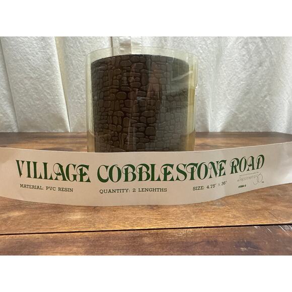 Department 56 Brown Village Cobblestone Road Christmas Village Accessory 2 Piece - Picture 1 of 5